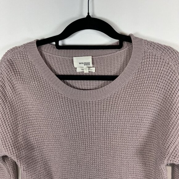 Aritzia x Wilfred Free Sweater Women Small Purple Pink Wool Cropped Italian Yarn - Picture 3 of 6